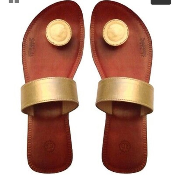 Paduka Shoes - Indian style button toe slide sandals, “Adesso”